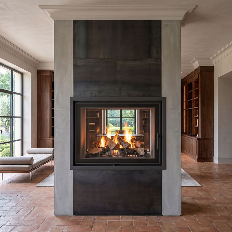 Foyer à bois STABIL O 73 cm avec porte à ouverture latérale 10,5 kW Kobok