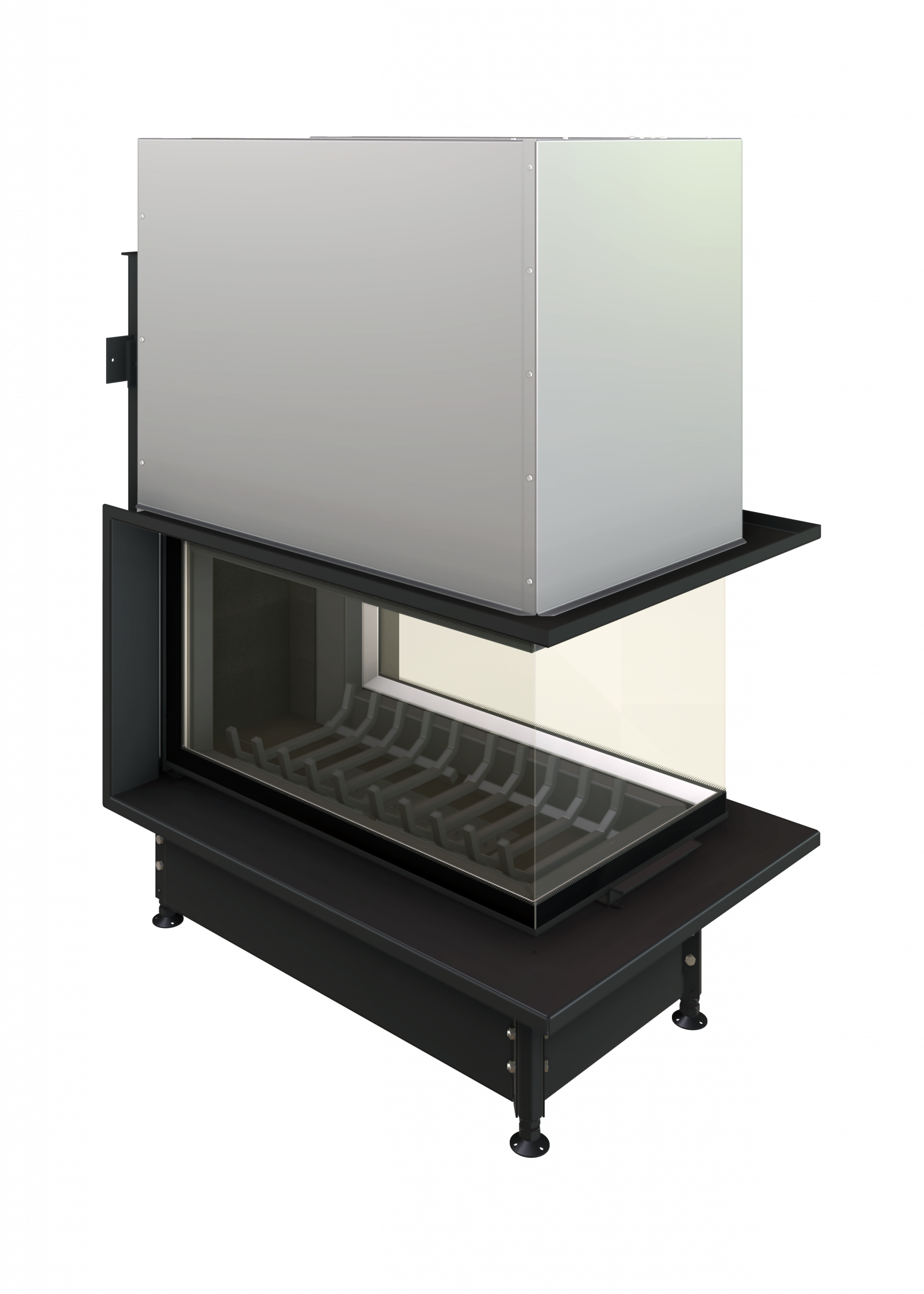 Insert à bois STABIL OR90 90 avec porte relevable et vermiculite rainurée noire, 12 kW Kobok