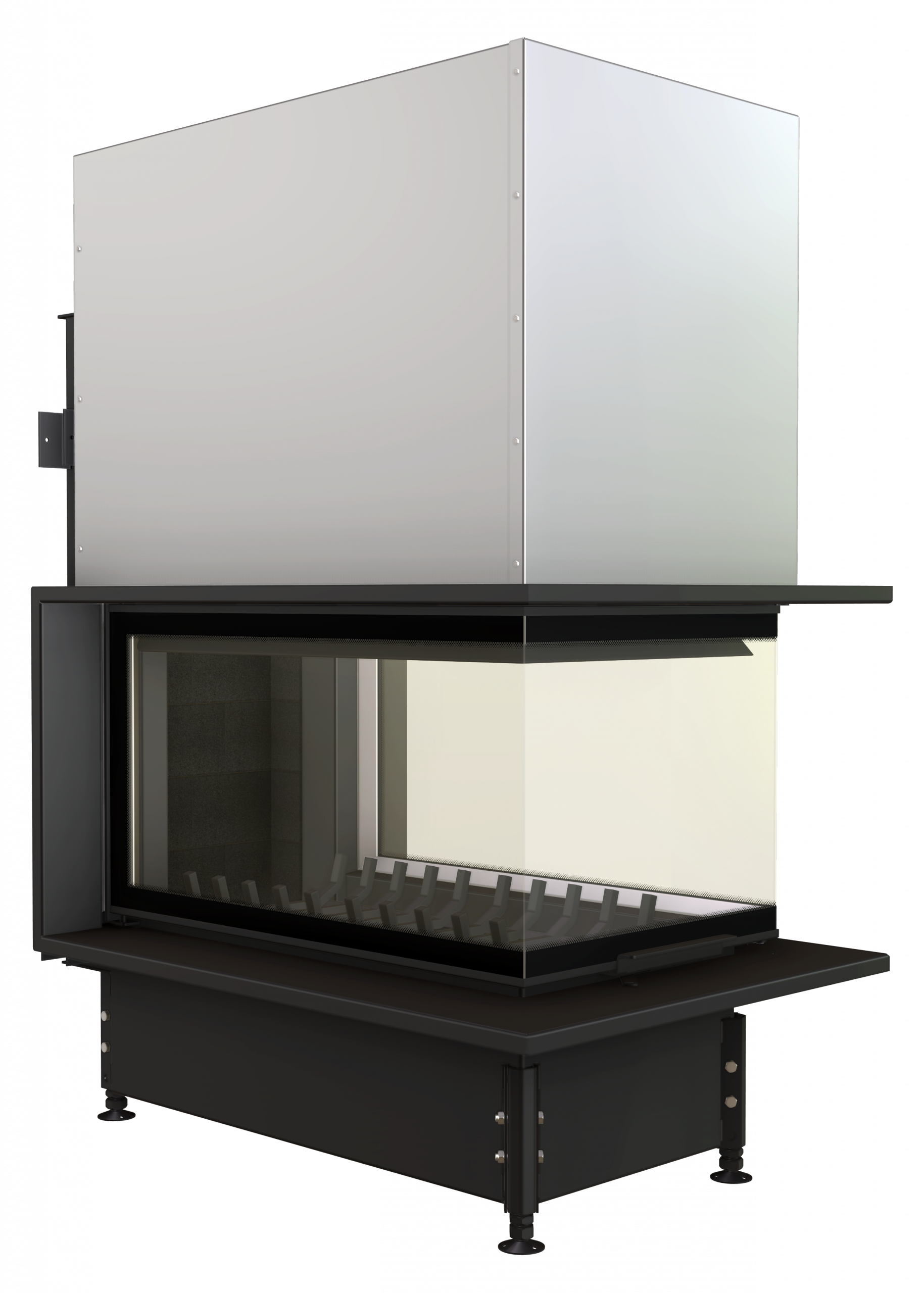 Foyer à bois STABIL OR90 90 en épi avec porte escamotable 12 kW Kobok